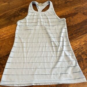 Athleta | Stripe Mesh High Neck Chi Tank